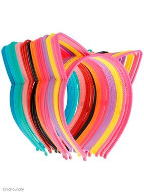 36 Pcs Cat Ears Headbands Plastic Halloween Party Hair Accessories Women